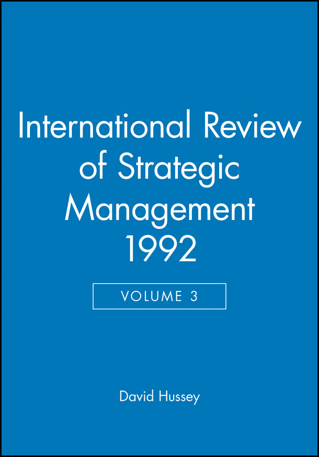 International Review of Strategic Management 1992, Volume 3 (Hardback) 9780471934639
