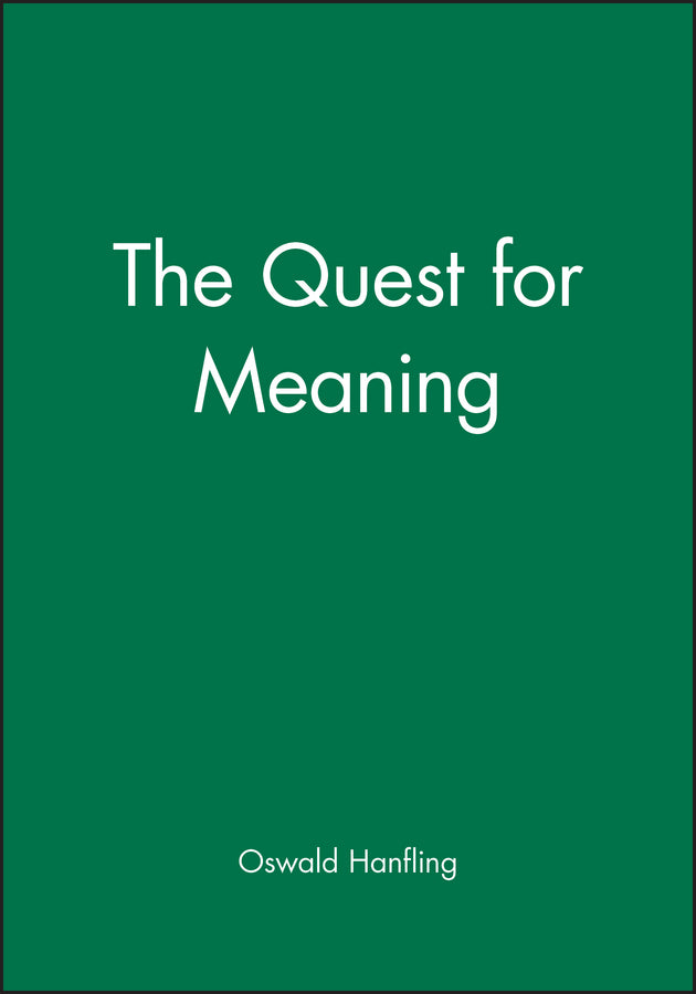 The Quest for Meaning (Paperback / softback) 9780631153337