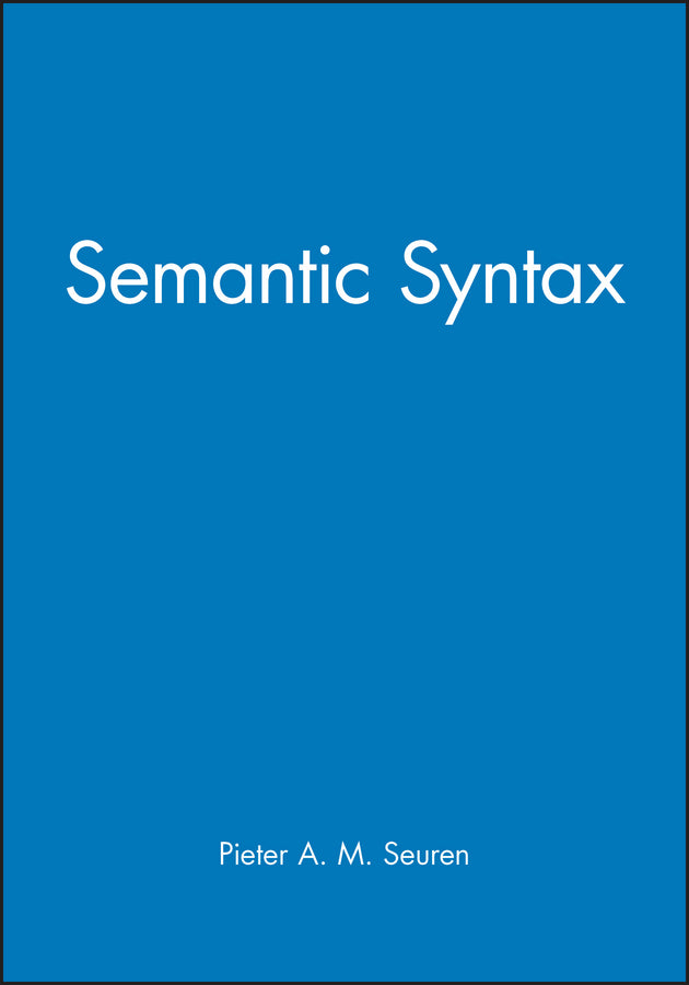 Semantic Syntax (Paperback / softback) 9780631160069