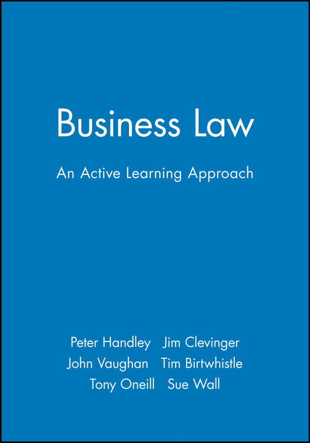 Business Law; An Active Learning Approach (Paperback / softback) 9780631201830