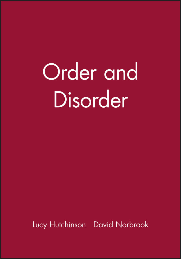 Order and Disorder (Hardback) 9780631220602