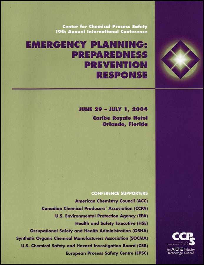 Emergency Planning; Preparedness, Prevention and Response (Paperback / softback) 9780816909544