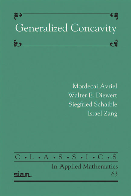 Generalized Concavity (Paperback / softback) 9780898718966