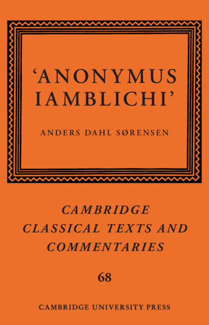 ‘Anonymus Iamblichi’ (Hardback) 9781009538794