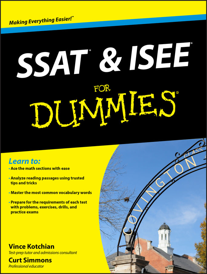 SSAT and ISEE For Dummies (Paperback / softback) 9781118115558