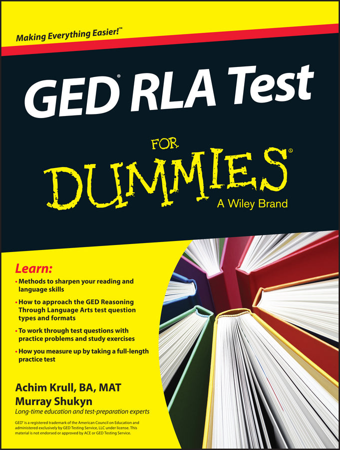 GED RLA For Dummies (Paperback / softback) 9781119030058