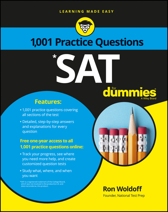 SAT; 1,001 Practice Questions For Dummies (Paperback / softback) 9781119215844