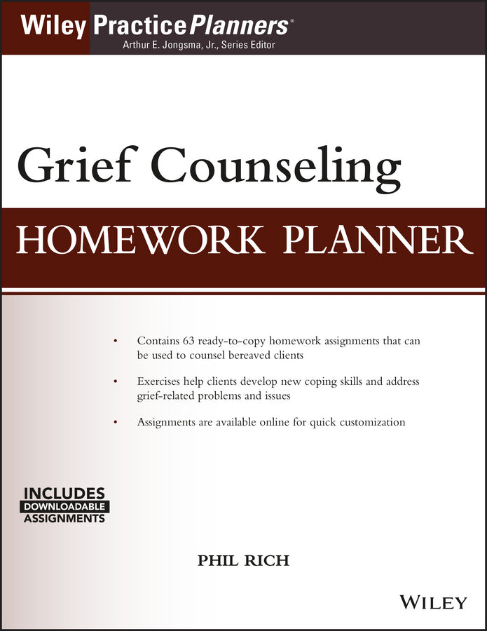 Grief Counseling Homework Planner, (with Download) (Paperback / softback) 9781119385028
