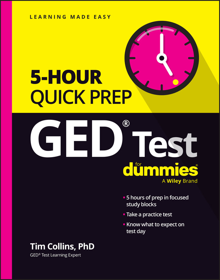 GED Test 5-Hour Quick Prep For Dummies (Paperback / softback) 9781394231744