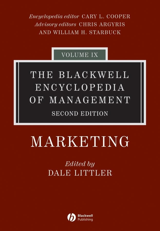 The Blackwell Encyclopedia of Management, Marketing (Hardback) 9781405102544