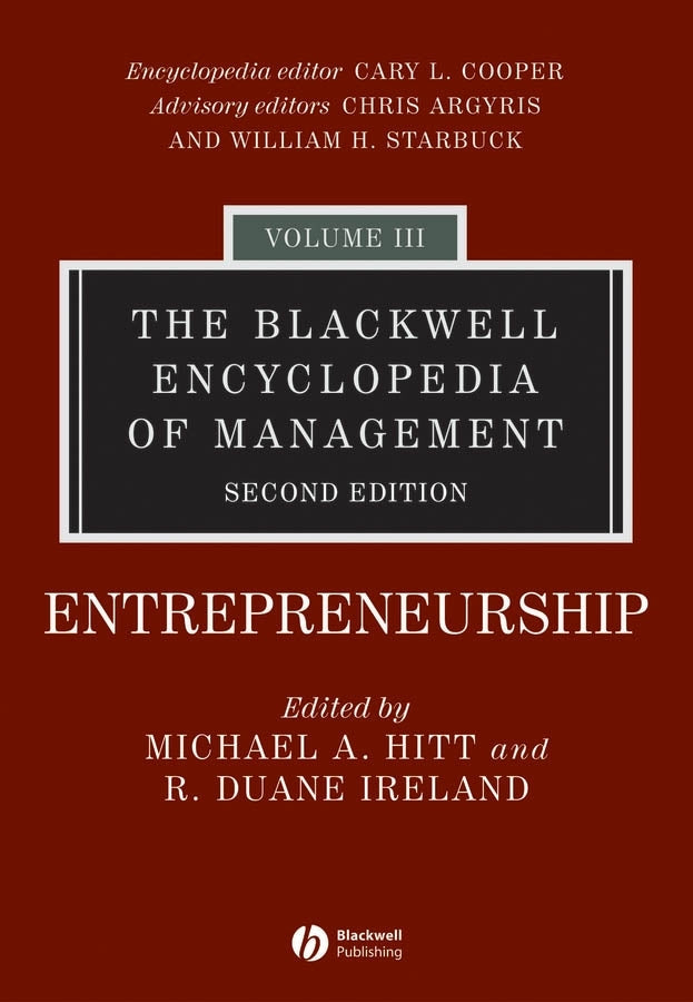 The Blackwell Encyclopedia of Management, Entrepreneurship (Hardback) 9781405116503