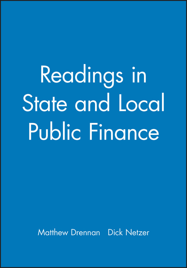 Readings in State and Local Public Finance (Paperback / softback) 9781557867131