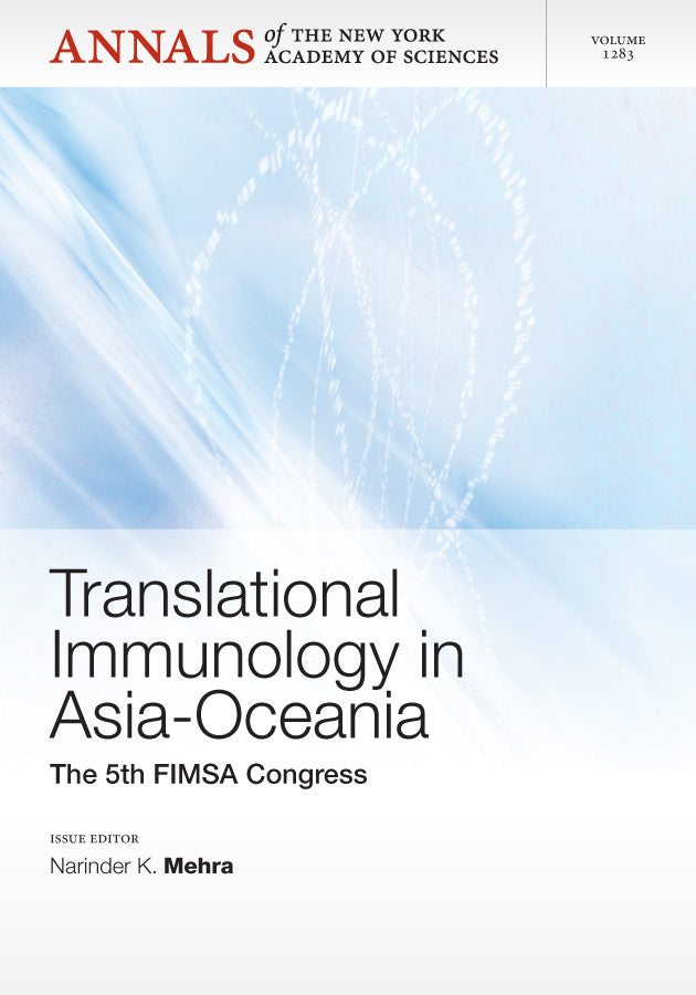 Translational Immunology in Asia-Oceania; The 5th International Congress of the Federation of Immunological Societies of Asia-Oceania, Volume 1283 (Paperback / softback) 9781573318662