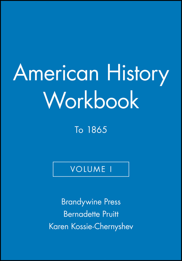 American History Workbook, Volume I; To 1865 (Paperback / softback) 9781881089728
