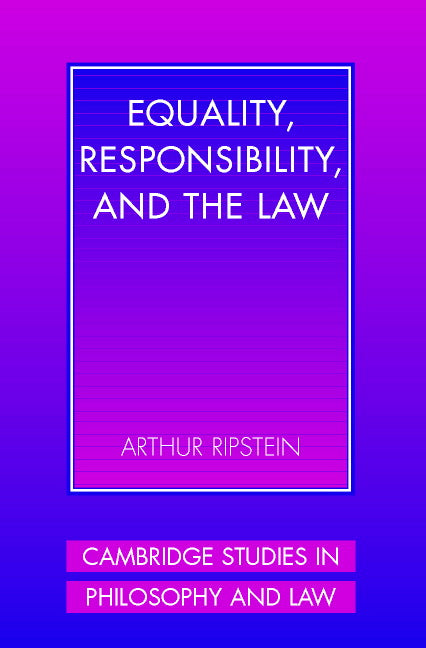 Equality, Responsibility, and the Law (Paperback) 9780521003070