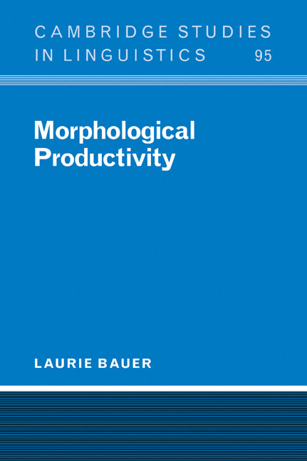 Morphological Productivity (Paperback / softback) 9780521025157