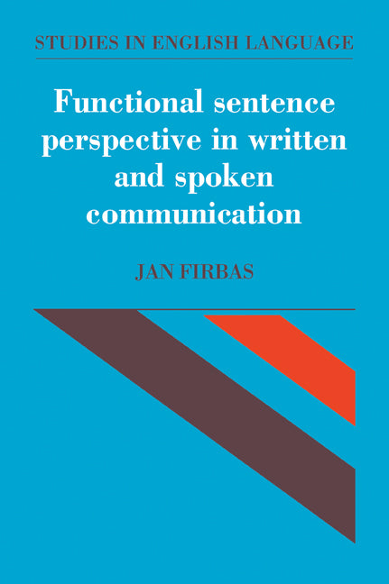 Functional Sentence Perspective in Written and Spoken Communication (Paperback / softback) 9780521031820