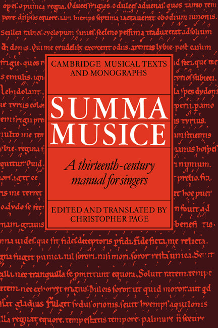 Summa Musice; A Thirteenth-Century Manual for Singers (Paperback / softback) 9780521036023