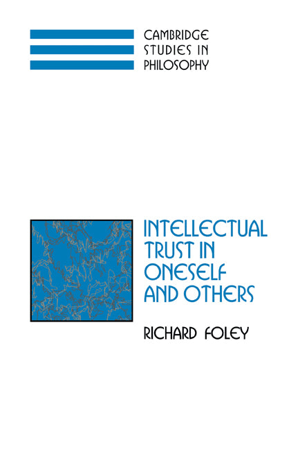Intellectual Trust in Oneself and Others (Paperback / softback) 9780521039109