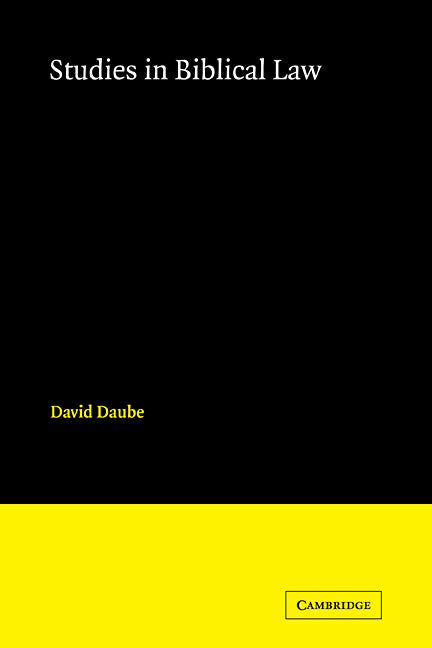 Studies in Biblical Law (Paperback / softback) 9780521089722