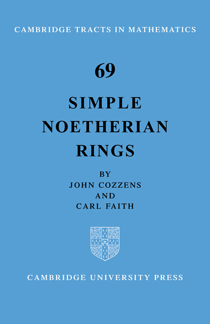 Simple Noetherian Rings (Paperback / softback) 9780521092999