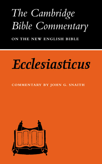 Ecclesiasticus or the Wisdom of Jesus, Son of Sirach (Paperback / softback) 9780521097758