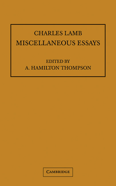 Miscellaneous Essays (Paperback / softback) 9780521100885