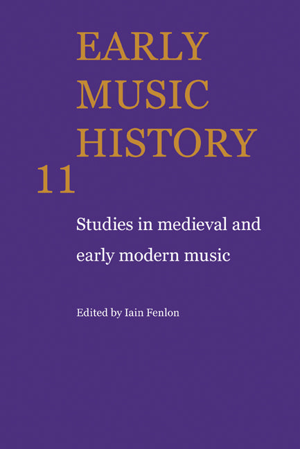 Early Music History; Studies in Medieval and Early Modern Music (Paperback / softback) 9780521104364