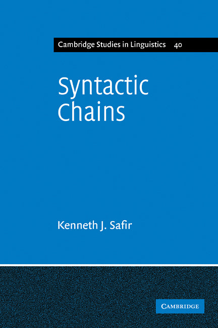 Syntactic Chains (Paperback / softback) 9780521107761
