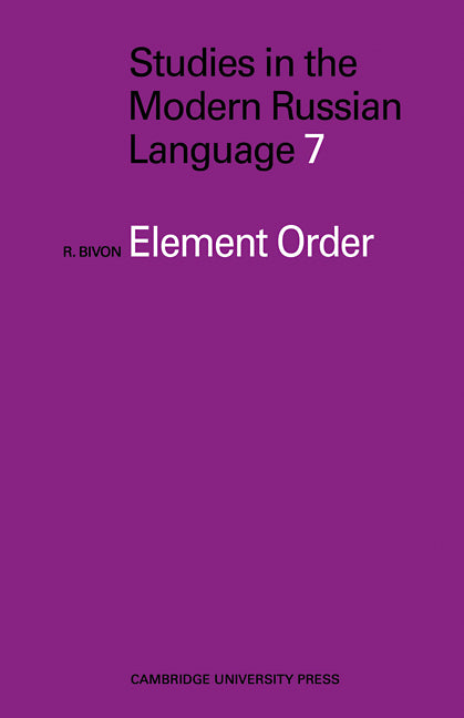 Element Order (Paperback) 9780521110792