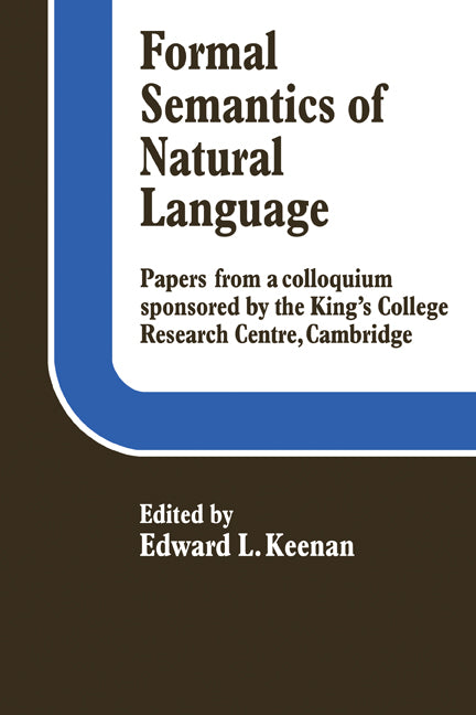 Formal Semantics of Natural Language (Paperback) 9780521111119