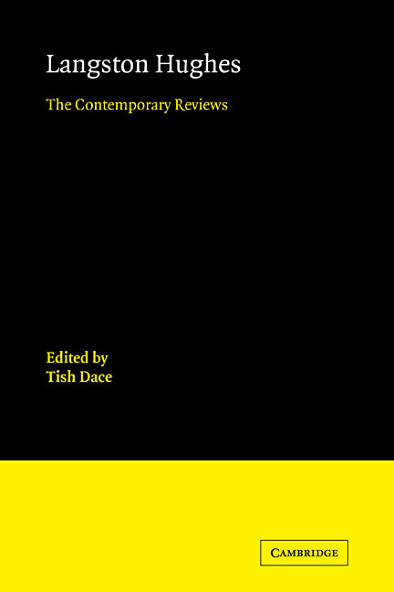 Langston Hughes; The Contemporary Reviews (Paperback) 9780521114301