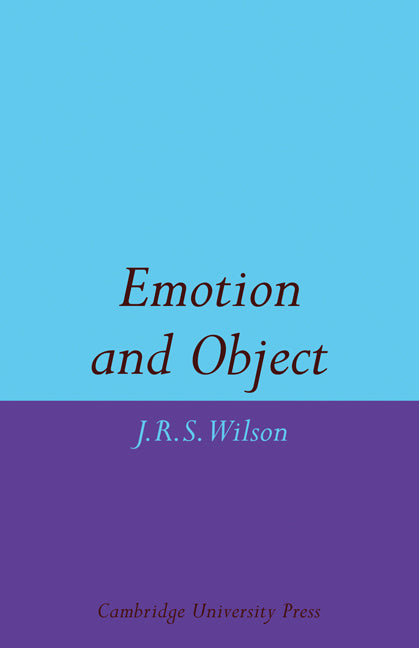 Emotion and Object (Paperback) 9780521114776