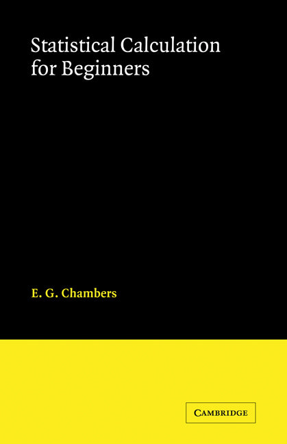 Statistical Calculation for Beginners (Paperback) 9780521116206