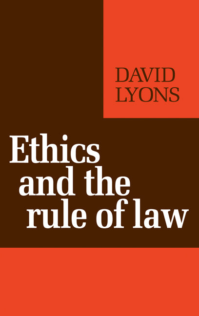 Ethics and the Rule of Law (Paperback) 9780521277129