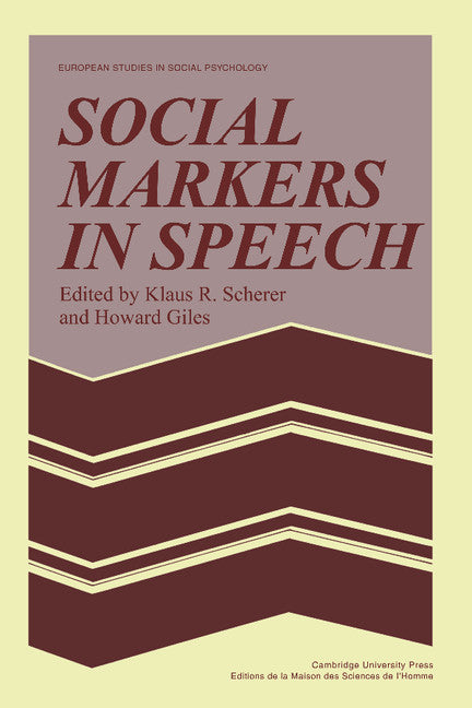 Social Markers in Speech (Paperback) 9780521295901