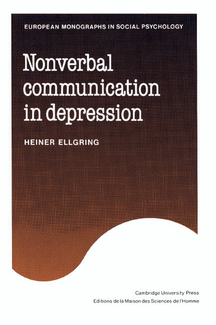 Non-verbal Communication in Depression (Hardback) 9780521323109
