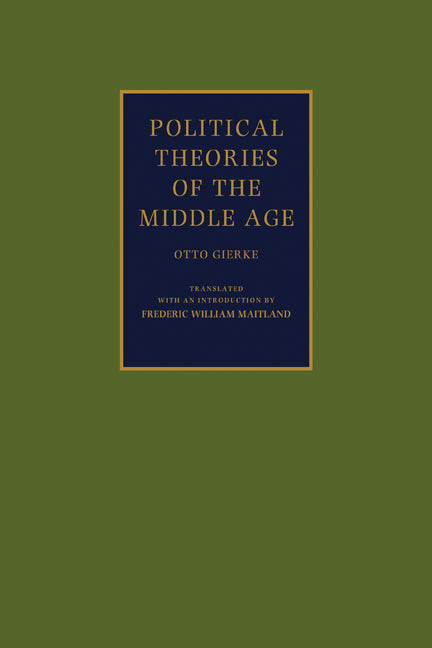 Political Theories of the Middle Age (Paperback) 9780521347648