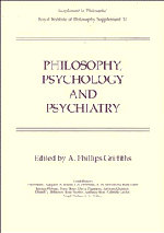Philosophy, Psychology and Psychiatry (Paperback) 9780521469029