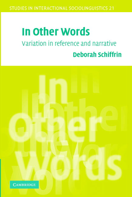 In Other Words; Variation in Reference and Narrative (Paperback) 9780521484749