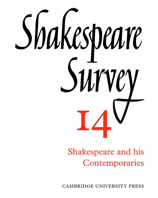 Shakespeare Survey (Paperback) 9780521523509