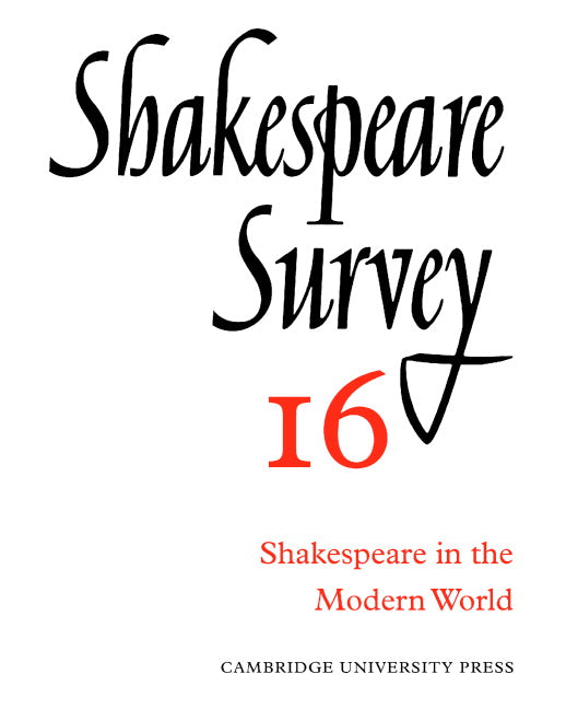 Shakespeare Survey (Paperback) 9780521523523