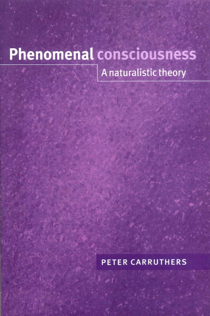 Phenomenal Consciousness; A Naturalistic Theory (Paperback) 9780521543996