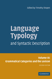 Language Typology and Syntactic Description: Volume 3, Grammatical Categories and the Lexicon (Hardback) 9780521581585