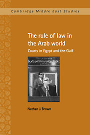 The Rule of Law in the Arab World; Courts in Egypt and the Gulf (Paperback / softback) 9780521030687