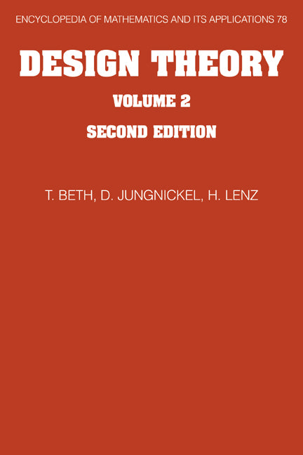Design Theory: Volume 2 (Hardback) 9780521772310