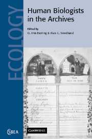 Human Biologists in the Archives; Demography, Health, Nutrition and Genetics in Historical Populations (Paperback / softback) 9780521020114