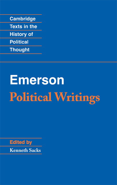 Emerson: Political Writings (Hardback) 9780521883696