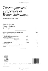 Thermophysical Properties of Water Substance; Students' Tables in SI Units (Paperback) 9780713132229
