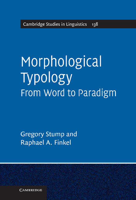 Morphological Typology; From Word to Paradigm (Hardback) 9781107029248